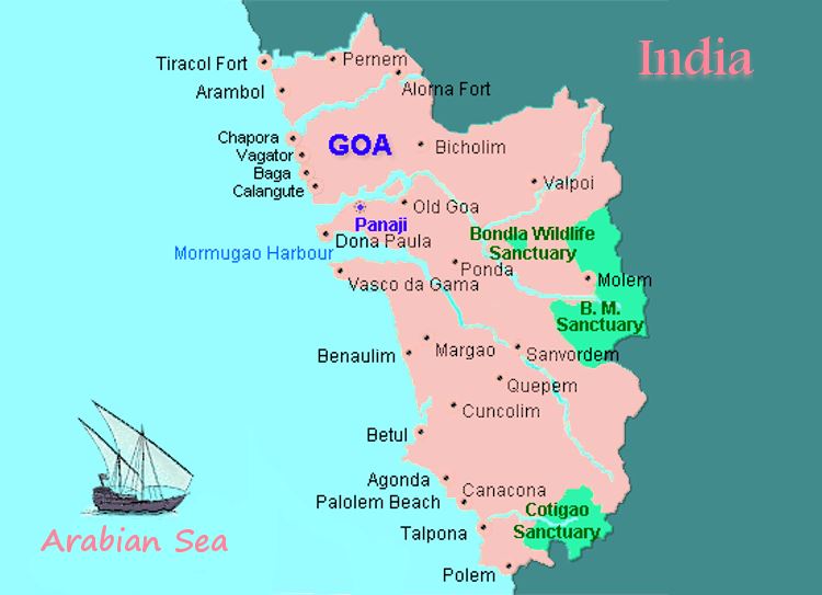 Physical Map Of Goa Geographical Location Of Goa - Goa Psc Exam Notes